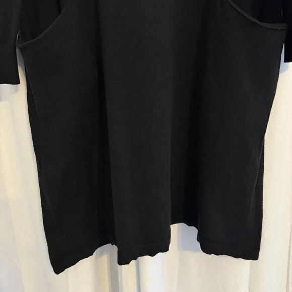 Sundance Black Knit Pocket Dress Cotton Silk Blend Medium - Picture 6 of 12